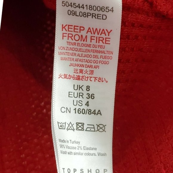 Topshop Red Knotted Blouse - Picture 7 of 10